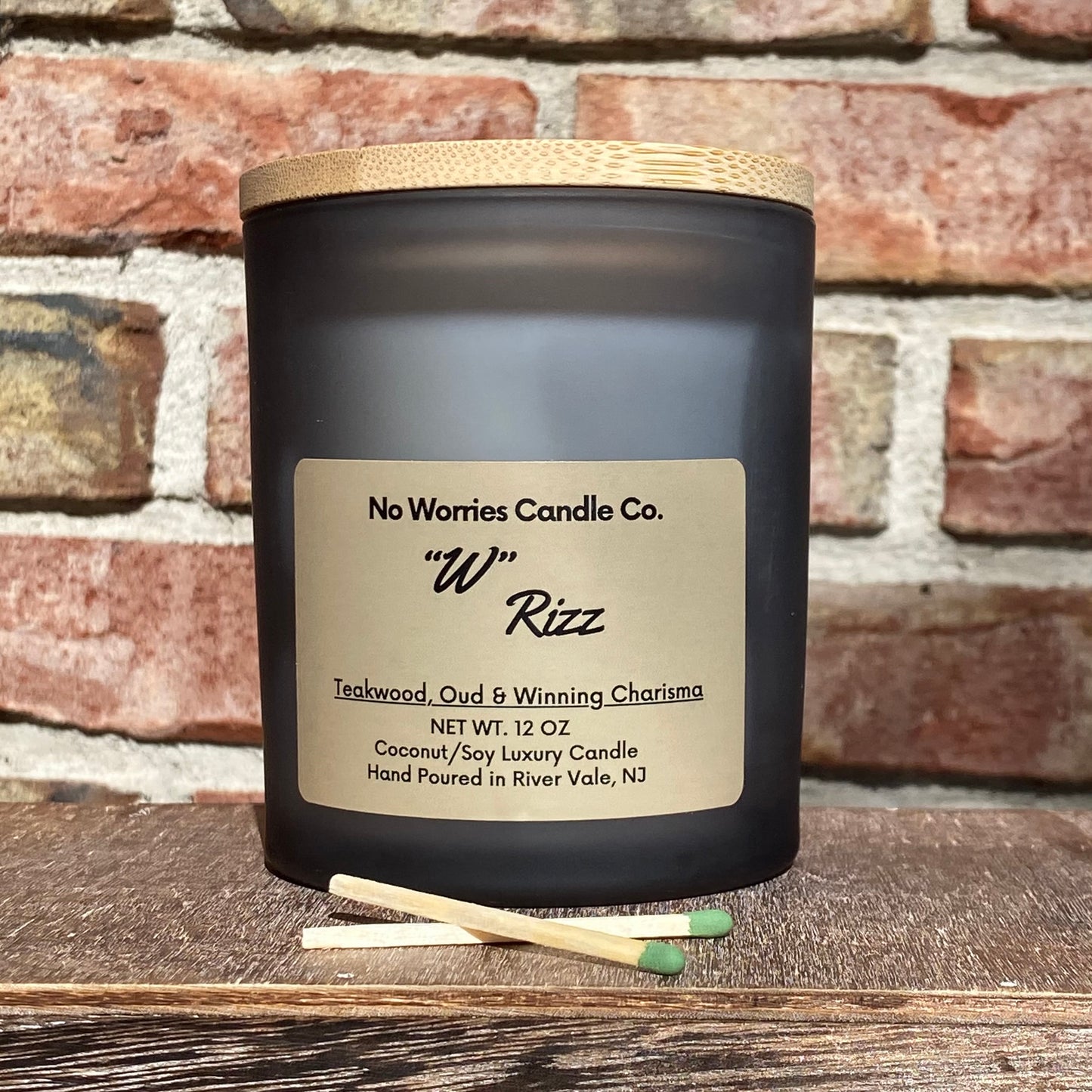 Coconut/Soy Luxury Candle - "W" Rizz - No Worries Candle Co.