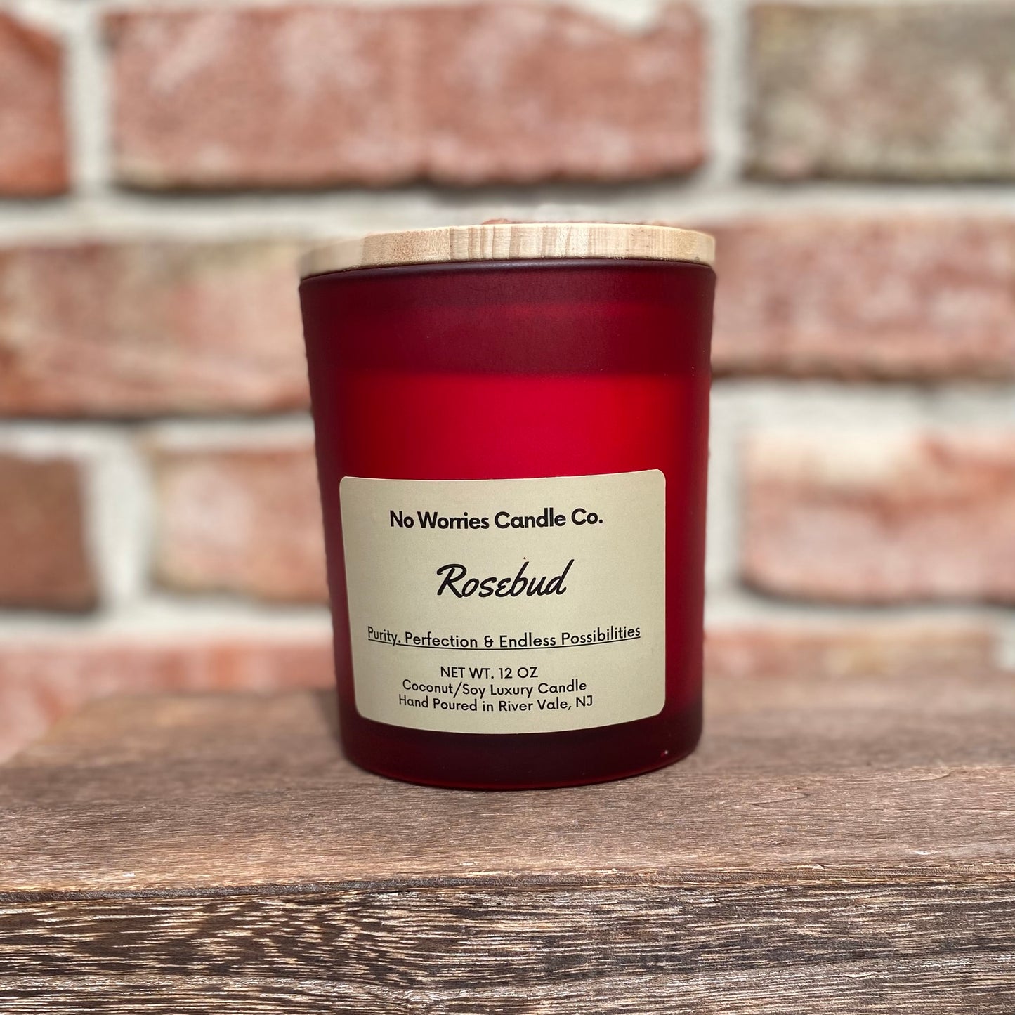 Coconut/Soy Luxury Candle - Rosebud - No Worries Candle Co.