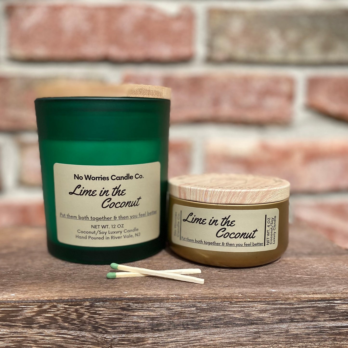 Coconut/Soy Luxury Candle - Lime in the Coconut - No Worries Candle Co.