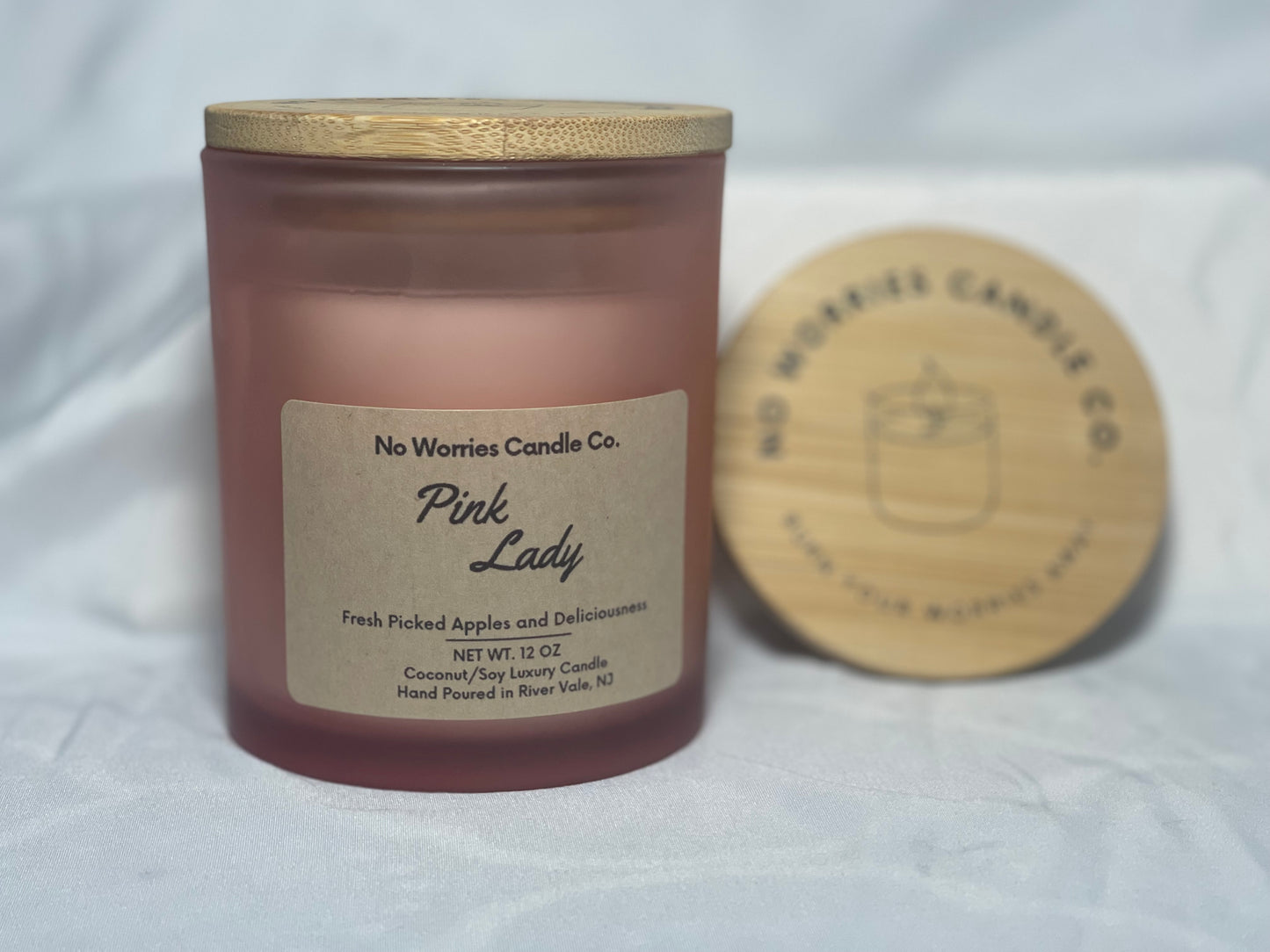 Coconut/Soy Luxury Candle - Pink Lady - No Worries Candle Co.