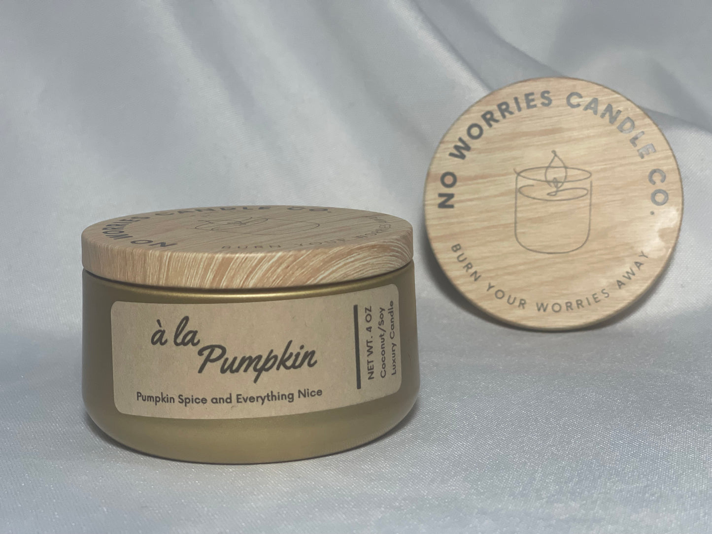 Coconut/Soy Luxury Candle - à la Pumpkin - No Worries Candle Co.