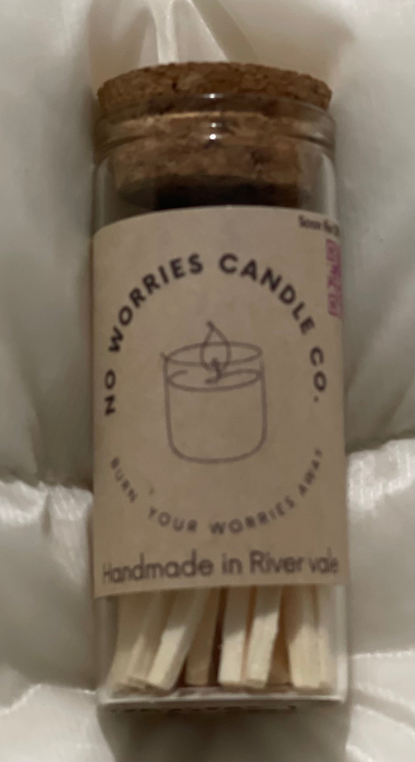 Wooden matches in a glass jar - No Worries Candle Co.