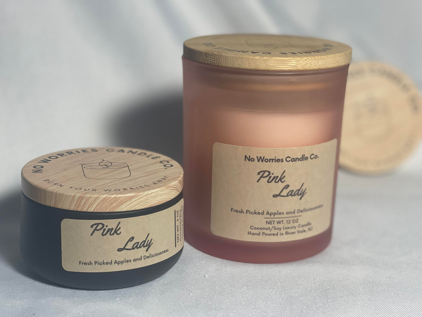 Coconut/Soy Luxury Candle - Pink Lady - No Worries Candle Co.