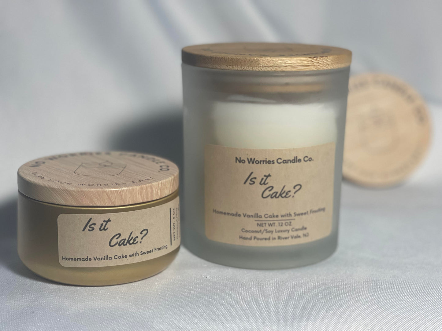 Coconut/Soy Luxury Candle - Is it Cake? - No Worries Candle Co.