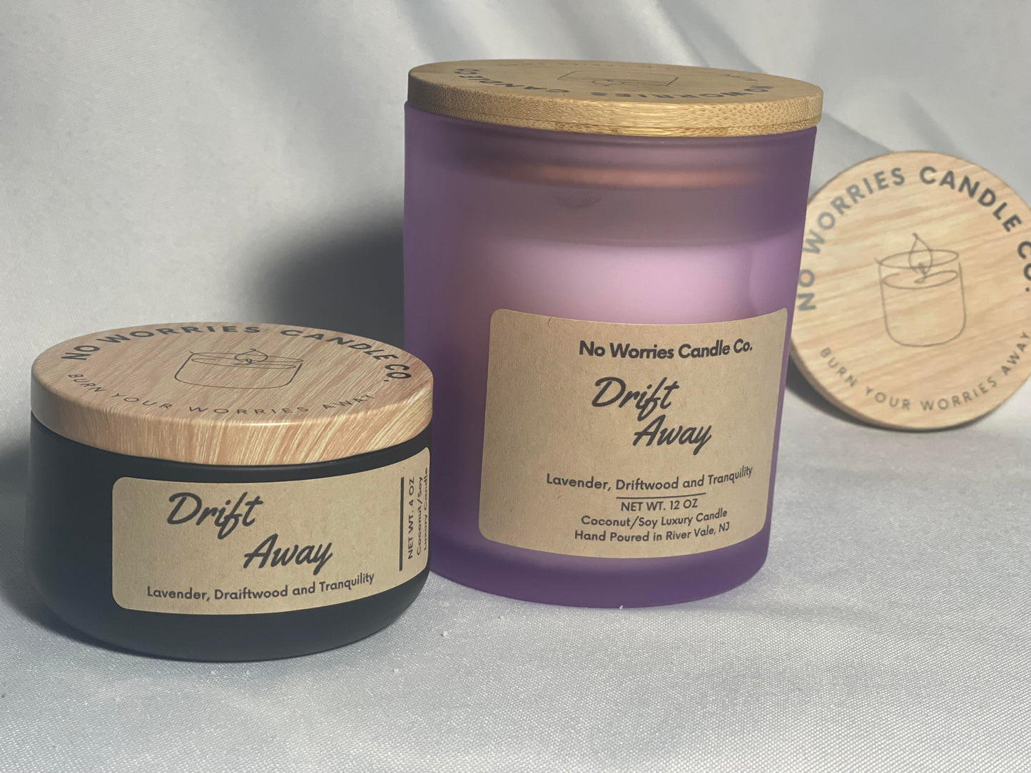 Coconut/Soy Luxury Candle - Drift Away - No Worries Candle Co.