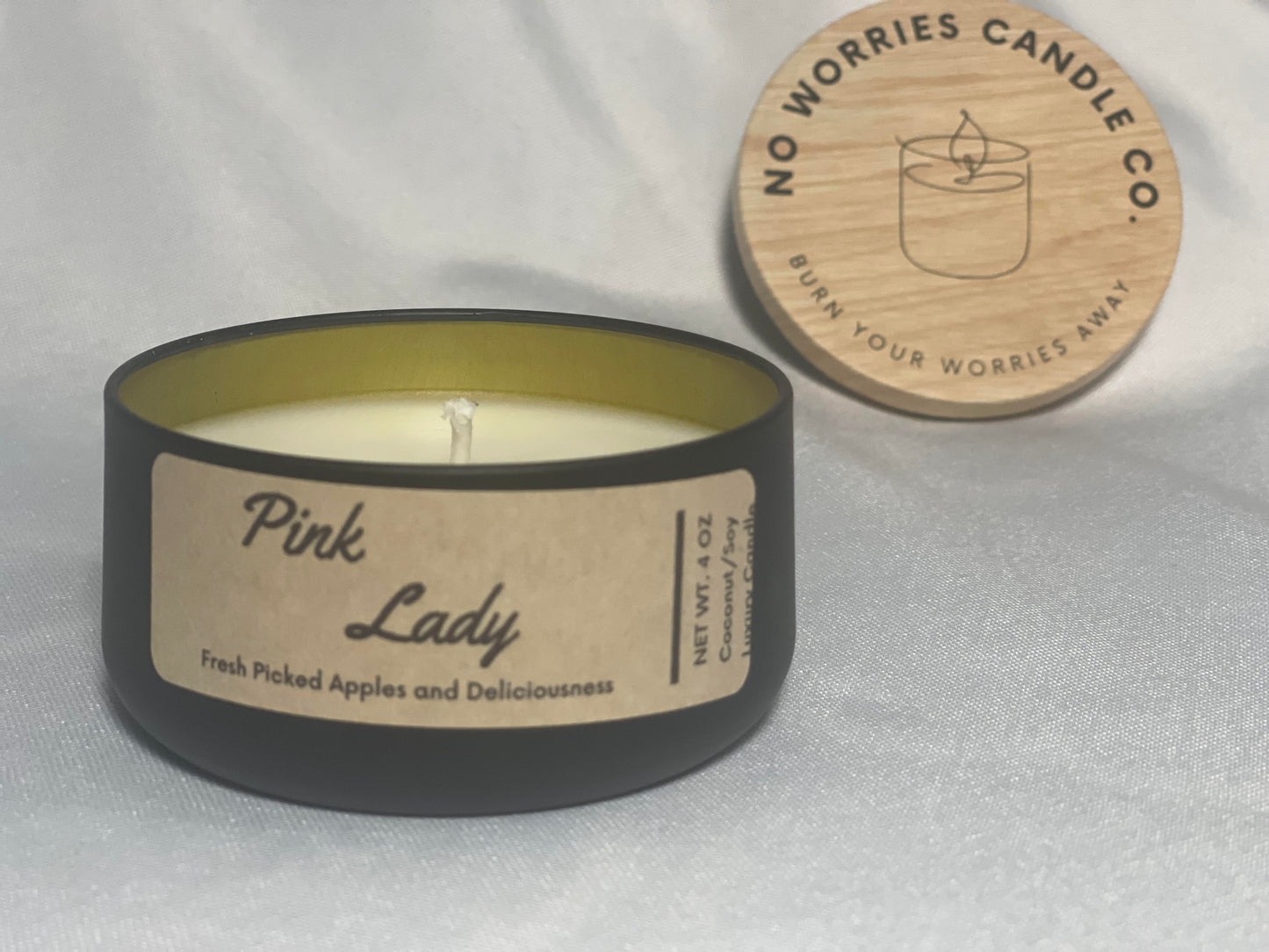 Coconut/Soy Luxury Candle - Pink Lady - No Worries Candle Co.
