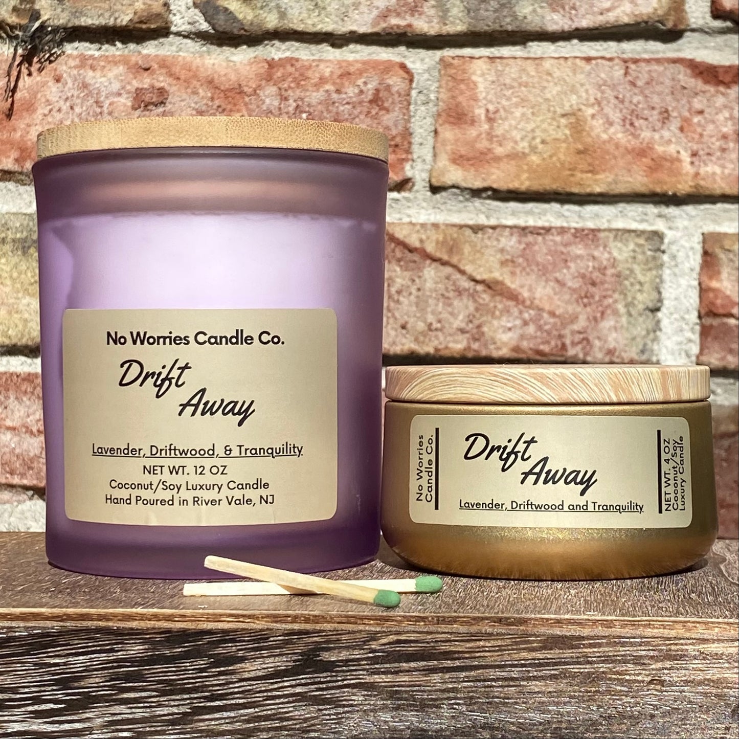 Coconut/Soy Luxury Candle - Drift Away - No Worries Candle Co.