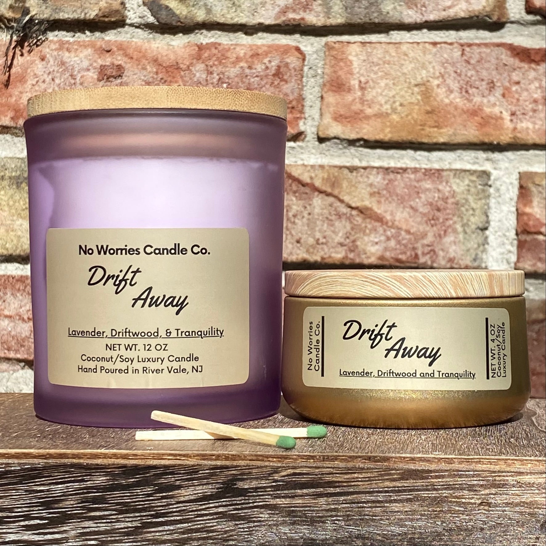 Coconut/Soy Luxury Candle - Drift Away - No Worries Candle Co.