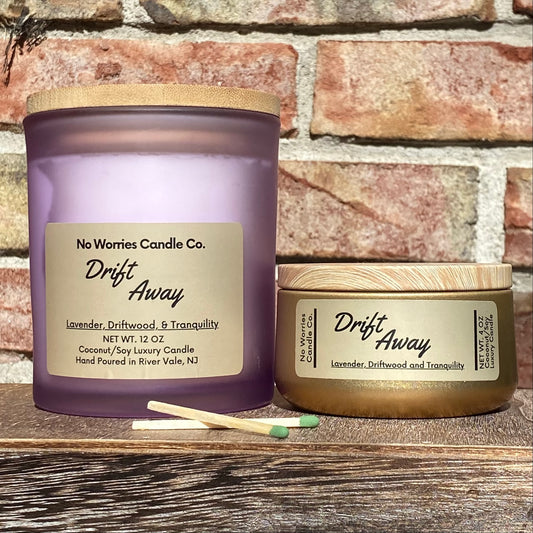 Coconut/Soy Luxury Candle - Drift Away - No Worries Candle Co.