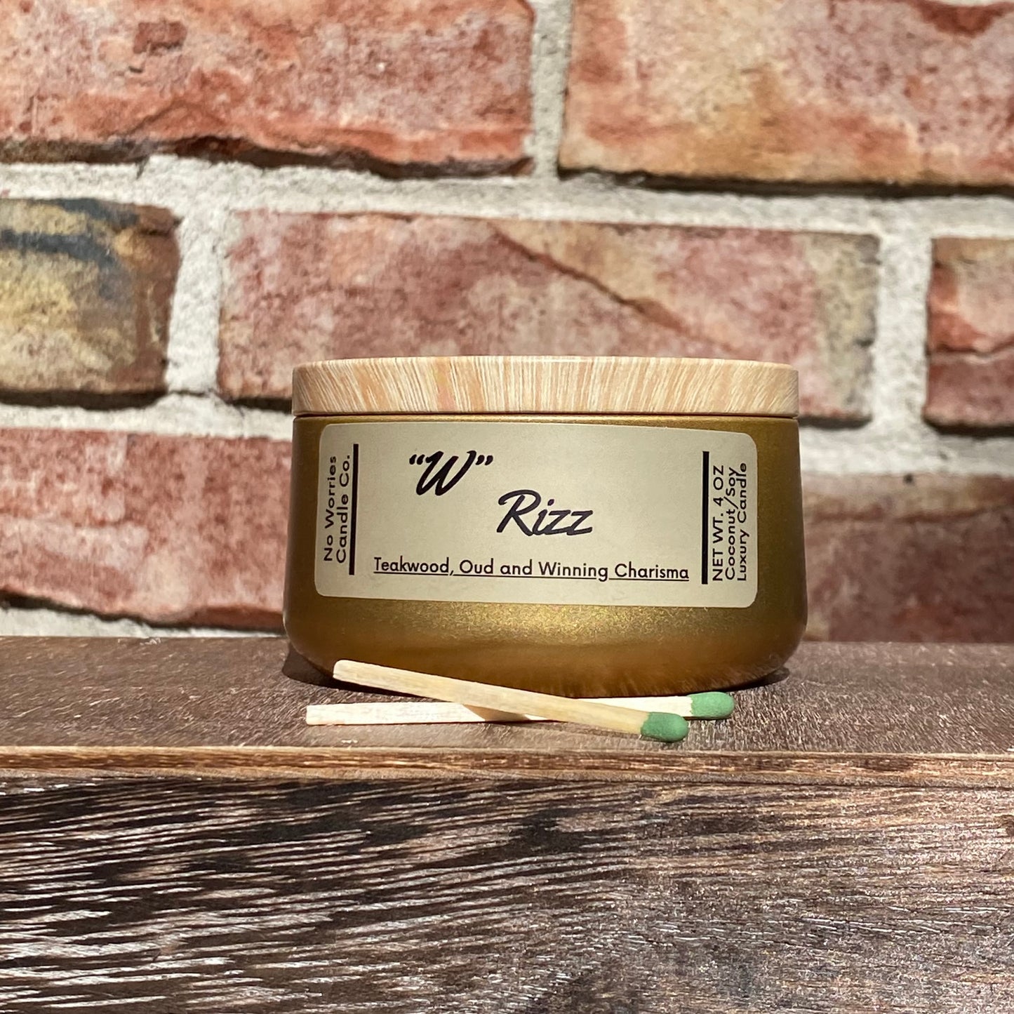Coconut/Soy Luxury Candle - "W" Rizz - No Worries Candle Co.
