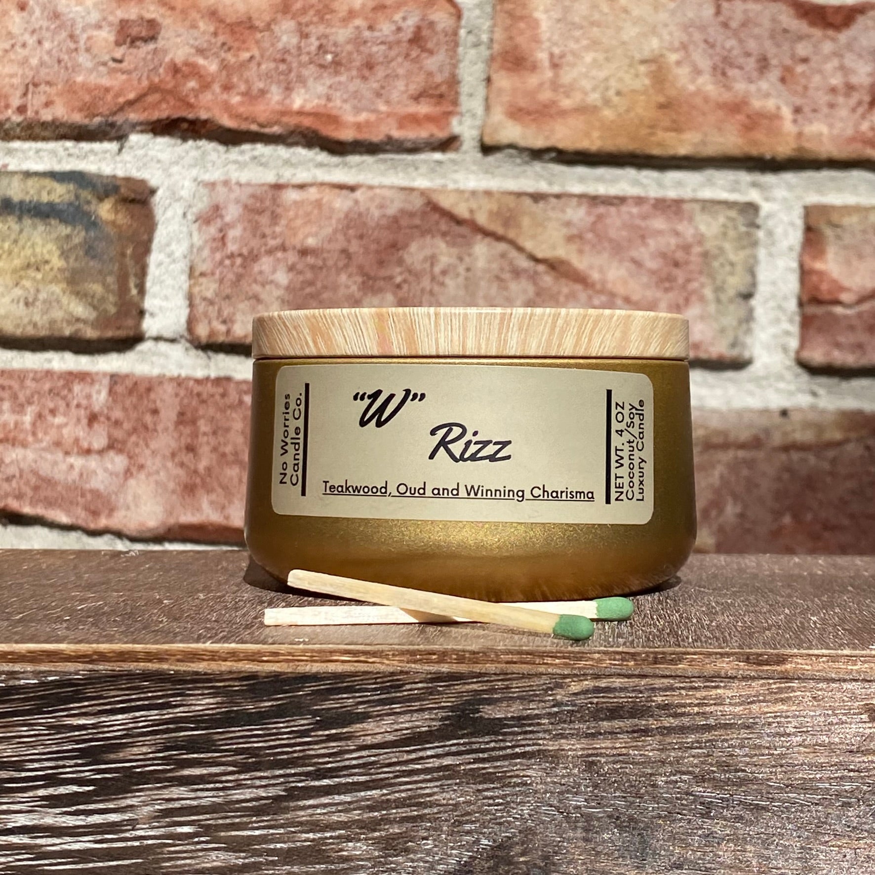 Coconut/Soy Luxury Candle - "W" Rizz - No Worries Candle Co.