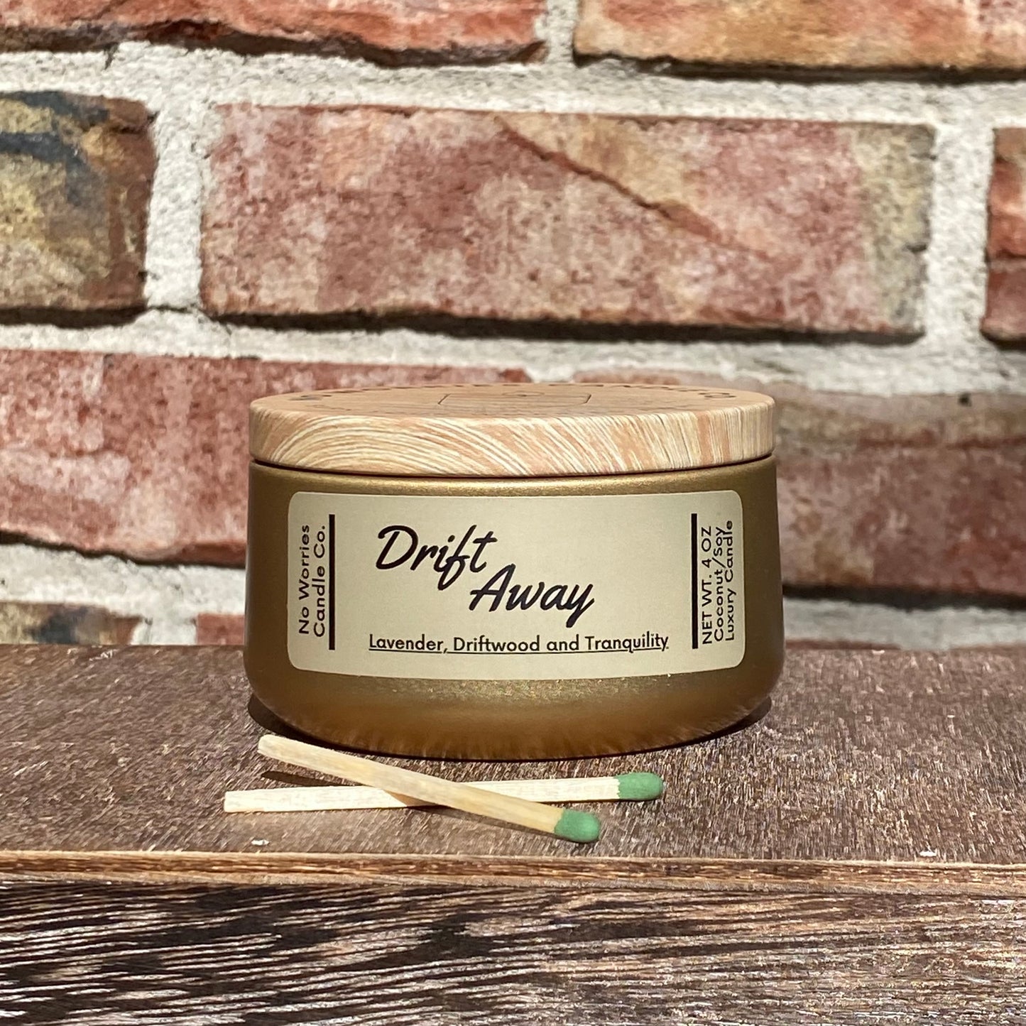 Coconut/Soy Luxury Candle - Drift Away - No Worries Candle Co.