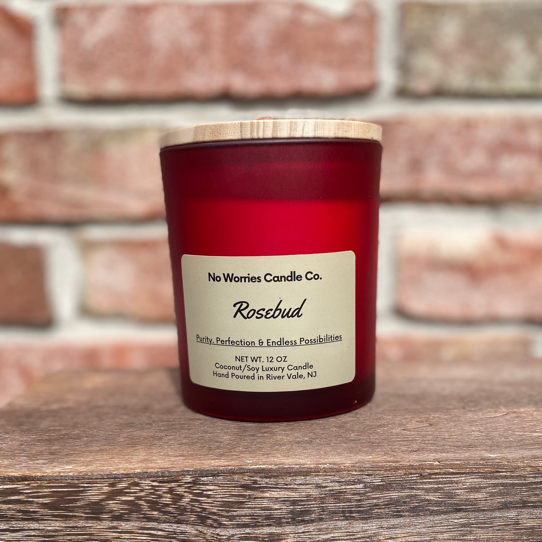 Coconut/Soy Luxury Candle - Rosebud - No Worries Candle Co.