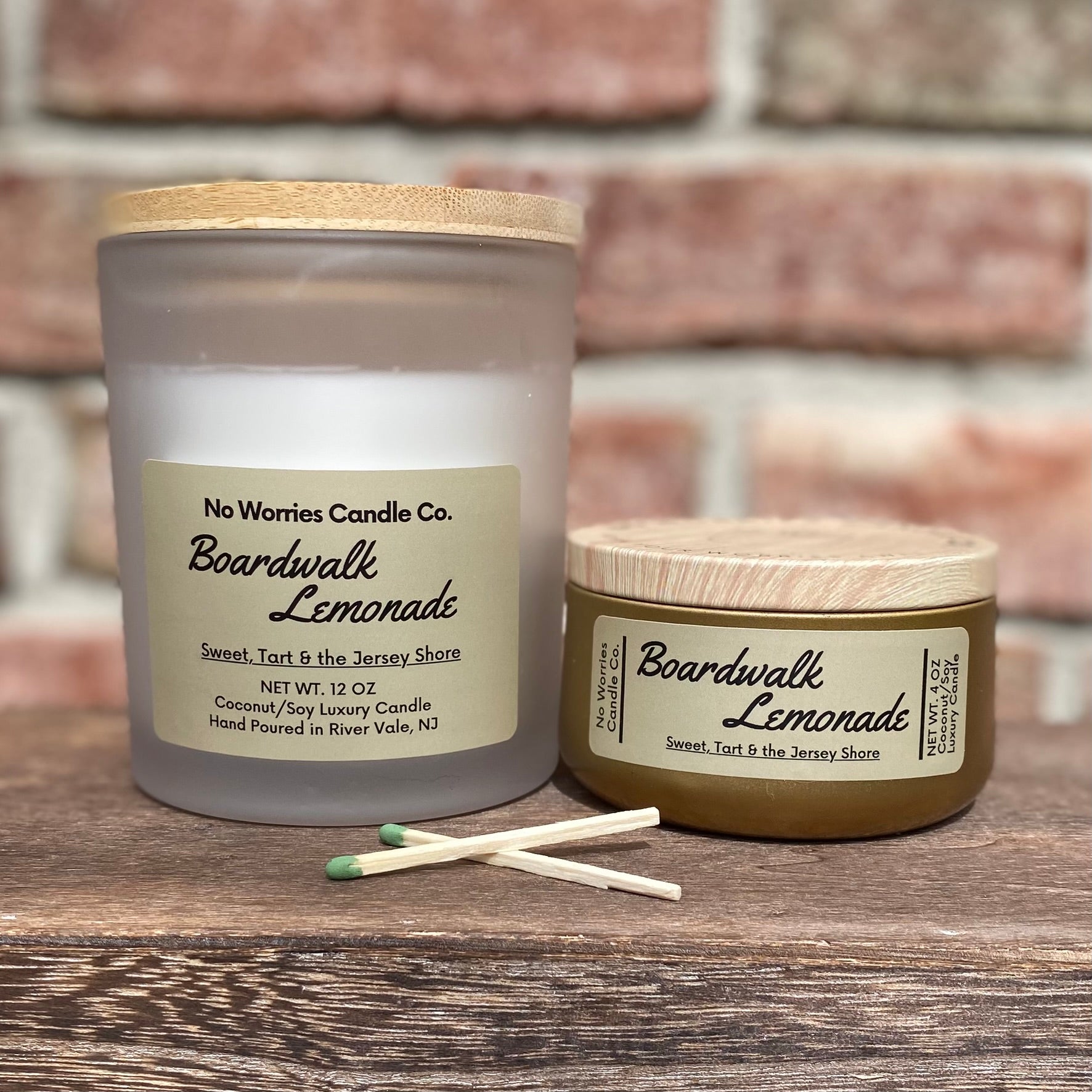 Coconut/Soy Luxury Candle - Boardwalk Lemonade - No Worries Candle Co.