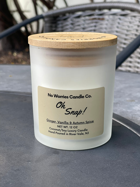 Coconut/Soy Luxury Candle - Oh Snap - No Worries Candle Co.